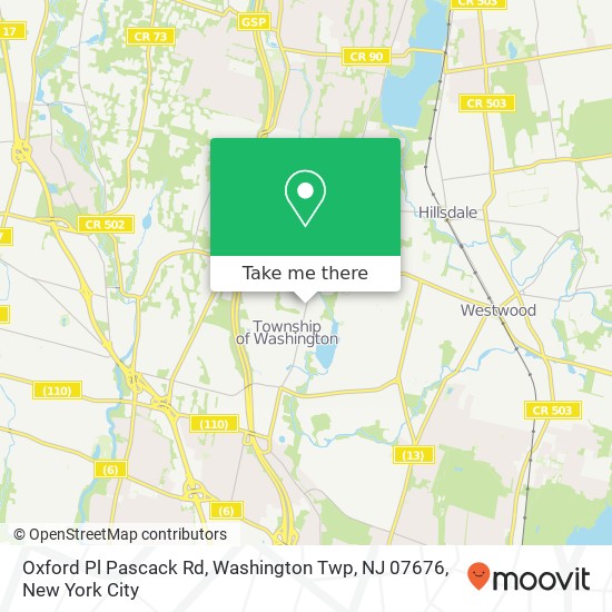 Mapa de Oxford Pl Pascack Rd, Washington Twp, NJ 07676