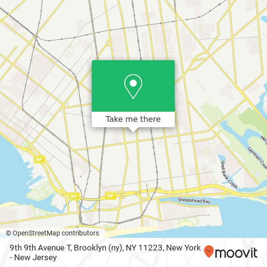 Mapa de 9th 9th Avenue T, Brooklyn (ny), NY 11223