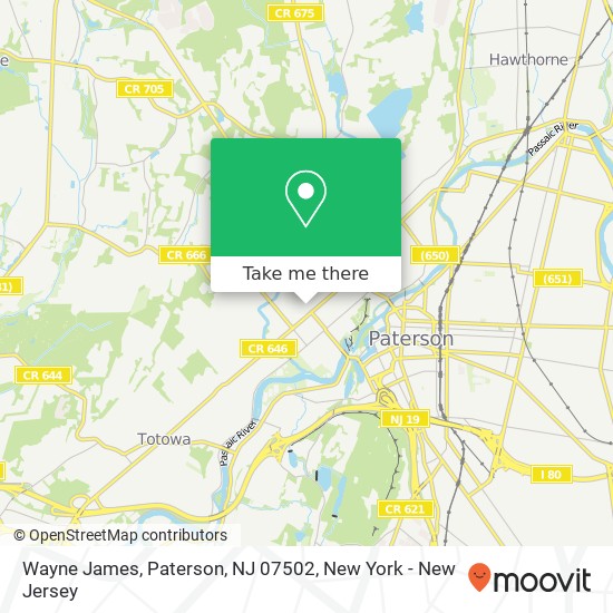 Mapa de Wayne James, Paterson, NJ 07502