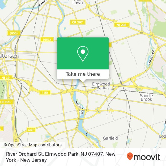 Mapa de River Orchard St, Elmwood Park, NJ 07407
