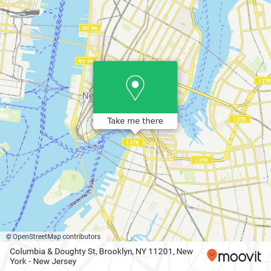 Columbia & Doughty St, Brooklyn, NY 11201 map