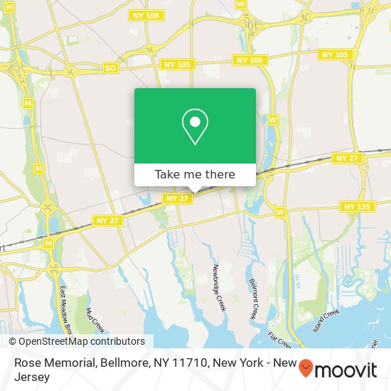 Mapa de Rose Memorial, Bellmore, NY 11710
