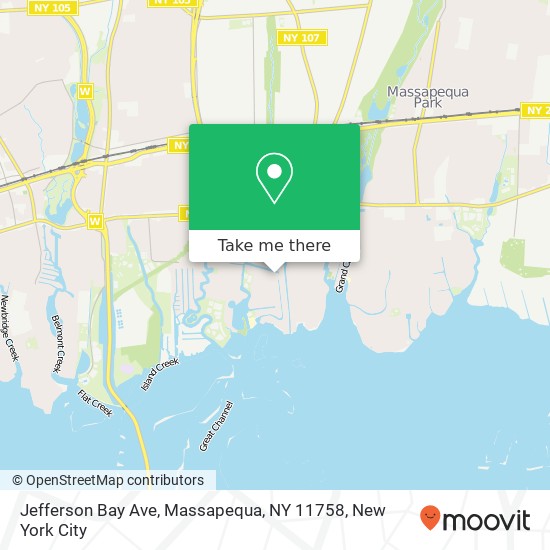 Mapa de Jefferson Bay Ave, Massapequa, NY 11758
