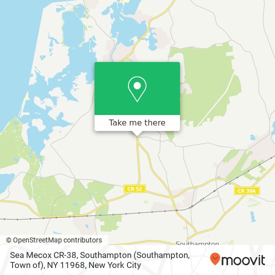 Sea Mecox CR-38, Southampton (Southampton, Town of), NY 11968 map