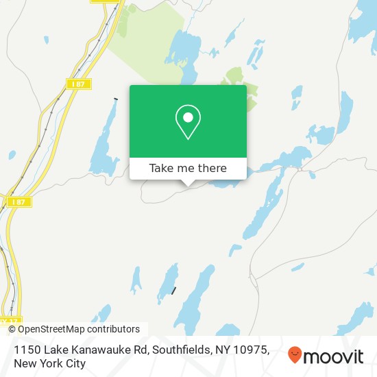 Mapa de 1150 Lake Kanawauke Rd, Southfields, NY 10975
