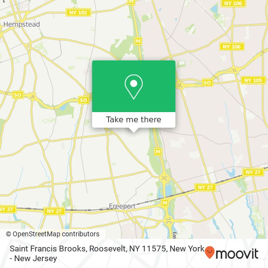Mapa de Saint Francis Brooks, Roosevelt, NY 11575