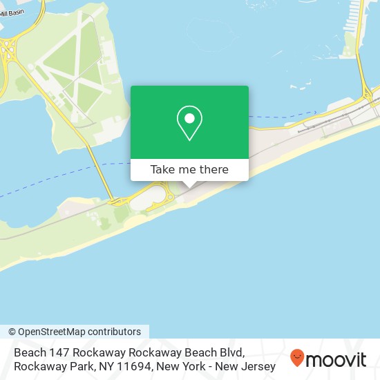 Mapa de Beach 147 Rockaway Rockaway Beach Blvd, Rockaway Park, NY 11694