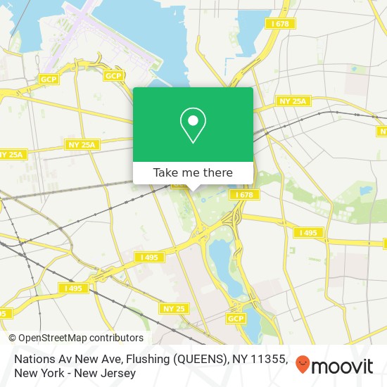 Mapa de Nations Av New Ave, Flushing (QUEENS), NY 11355