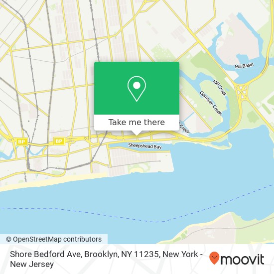 Mapa de Shore Bedford Ave, Brooklyn, NY 11235