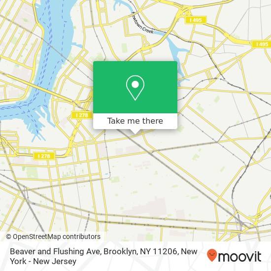 Mapa de Beaver and Flushing Ave, Brooklyn, NY 11206