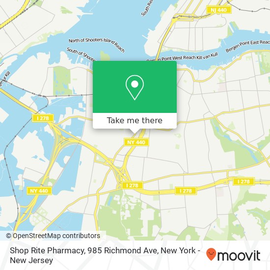 Mapa de Shop Rite Pharmacy, 985 Richmond Ave