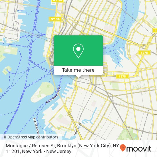 Mapa de Montague / Remsen St, Brooklyn (New York City), NY 11201