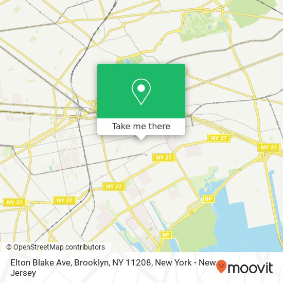 Mapa de Elton Blake Ave, Brooklyn, NY 11208