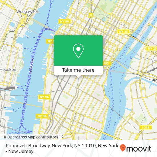 Roosevelt Broadway, New York, NY 10010 map