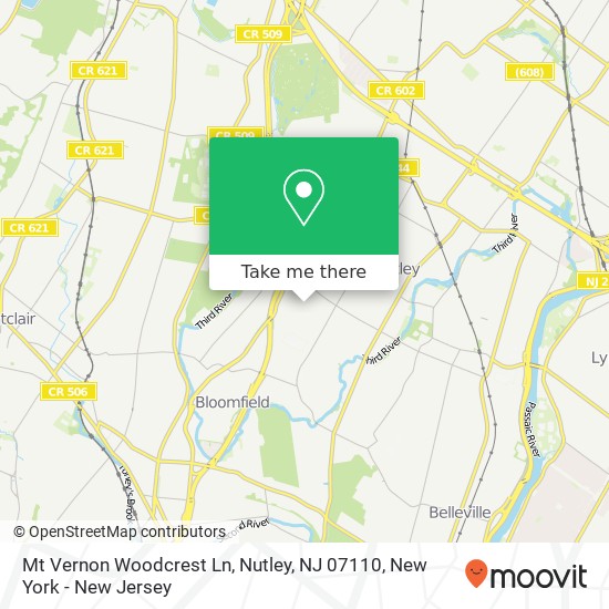 Mt Vernon Woodcrest Ln, Nutley, NJ 07110 map