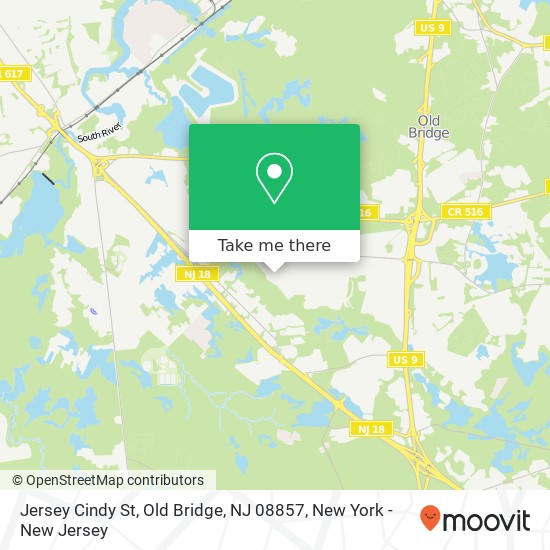 Mapa de Jersey Cindy St, Old Bridge, NJ 08857