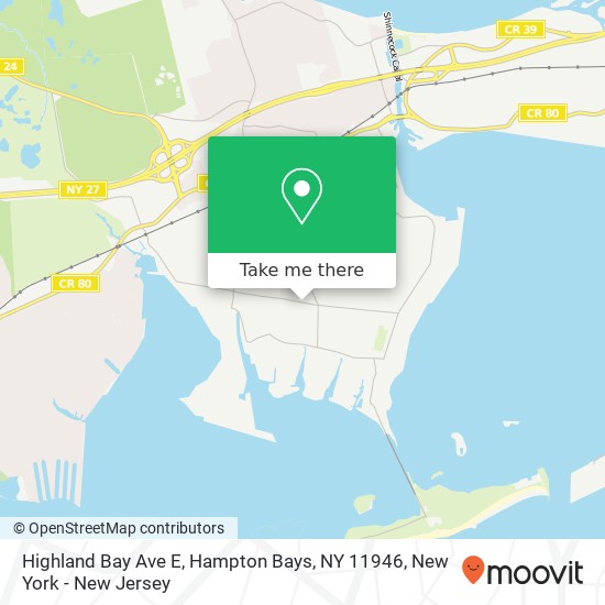 Highland Bay Ave E, Hampton Bays, NY 11946 map
