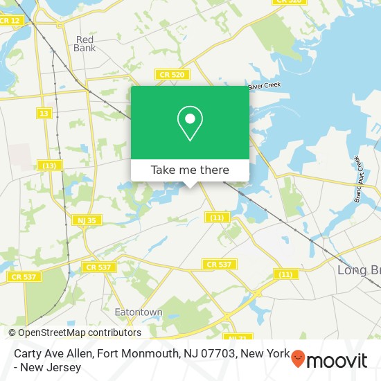Mapa de Carty Ave Allen, Fort Monmouth, NJ 07703