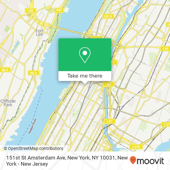 151st St Amsterdam Ave, New York, NY 10031 map