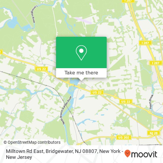 Mapa de Milltown Rd East, Bridgewater, NJ 08807