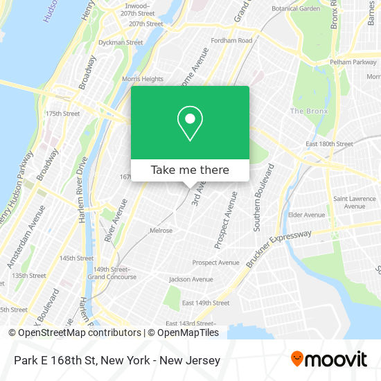 Park E 168th St map