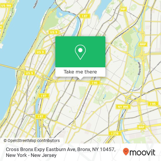 Mapa de Cross Bronx Expy Eastburn Ave, Bronx, NY 10457