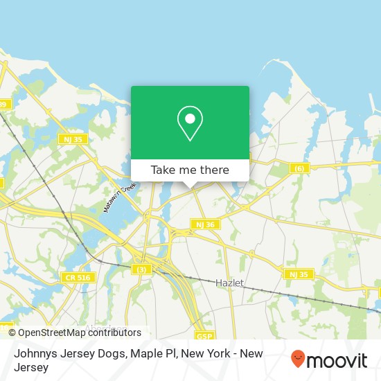 Mapa de Johnnys Jersey Dogs, Maple Pl