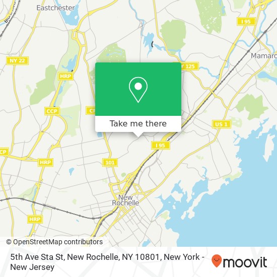 Mapa de 5th Ave Sta St, New Rochelle, NY 10801