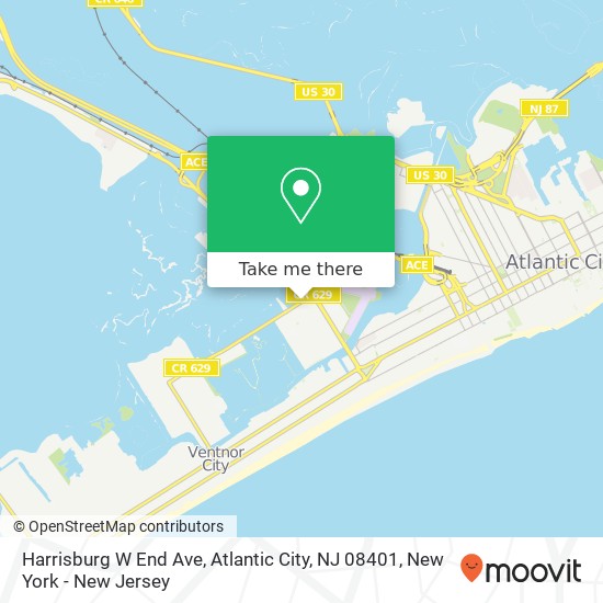 Mapa de Harrisburg W End Ave, Atlantic City, NJ 08401