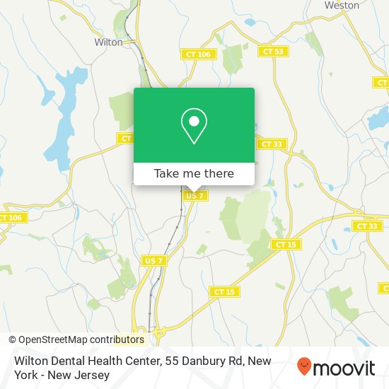 Mapa de Wilton Dental Health Center, 55 Danbury Rd