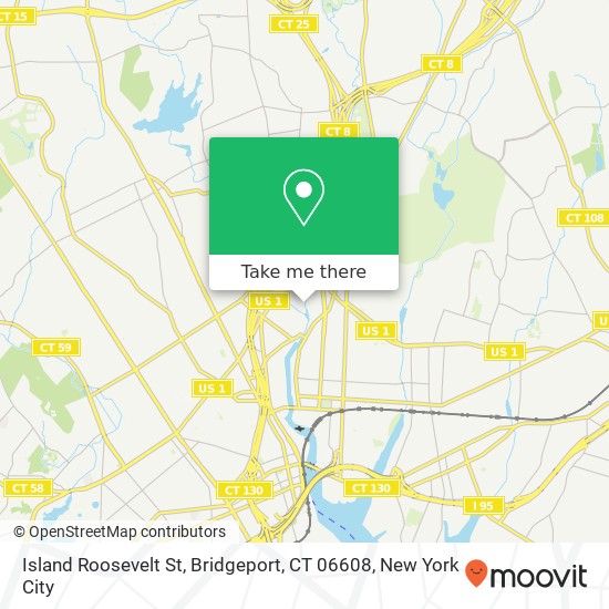 Mapa de Island Roosevelt St, Bridgeport, CT 06608