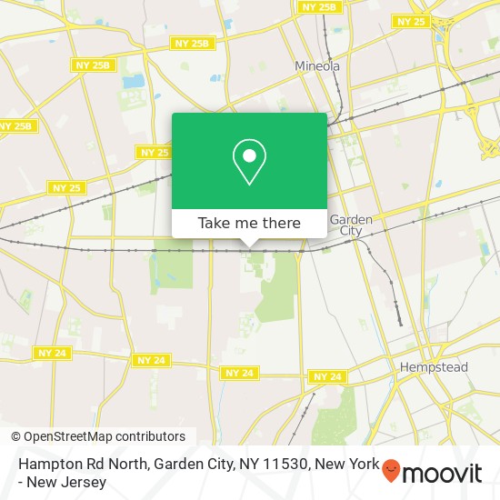 Mapa de Hampton Rd North, Garden City, NY 11530