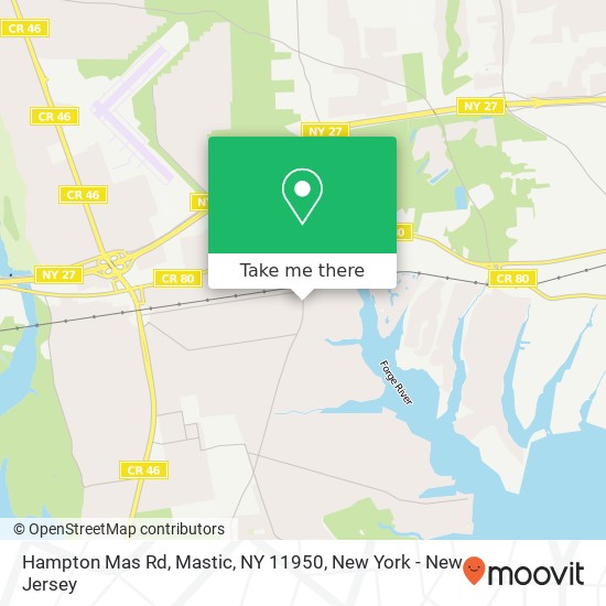 Mapa de Hampton Mas Rd, Mastic, NY 11950