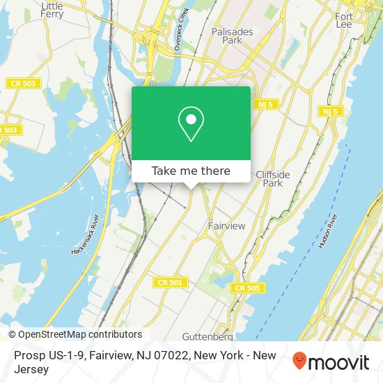 Mapa de Prosp US-1-9, Fairview, NJ 07022
