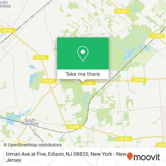 Inman Ave at Five, Edison, NJ 08820 map