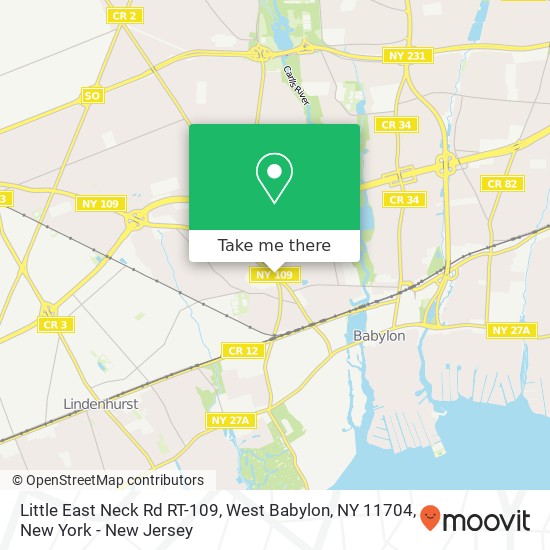 Mapa de Little East Neck Rd RT-109, West Babylon, NY 11704