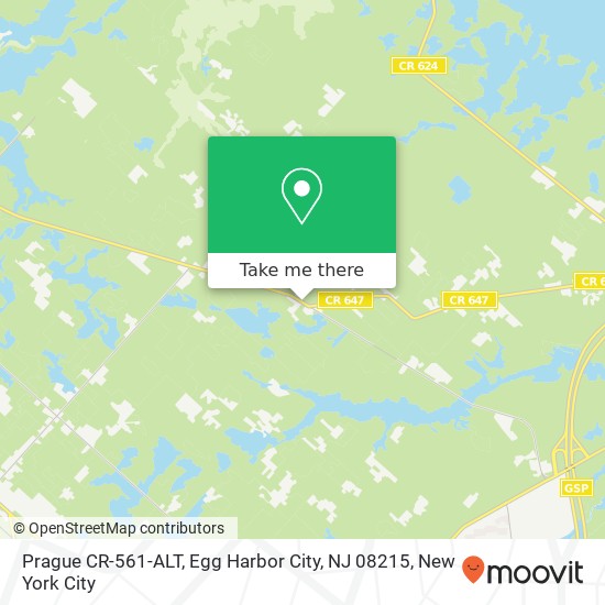 Mapa de Prague CR-561-ALT, Egg Harbor City, NJ 08215