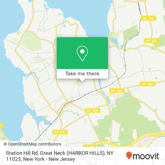 Mapa de Station Hill Rd, Great Neck (HARBOR HILLS), NY 11023