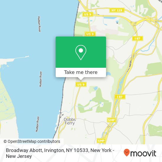 Mapa de Broadway Abott, Irvington, NY 10533