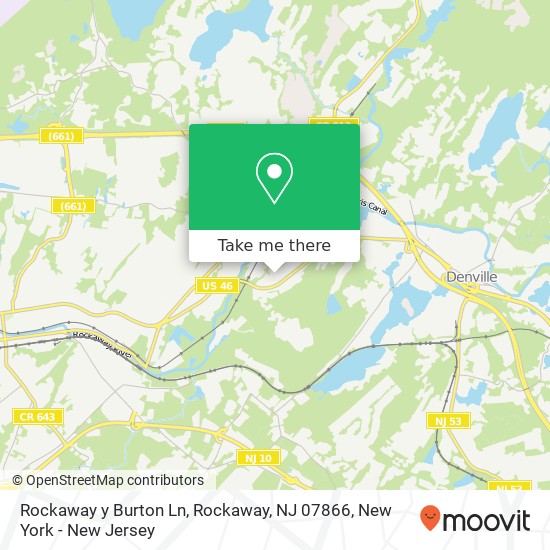 Mapa de Rockaway y Burton Ln, Rockaway, NJ 07866