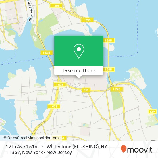 Mapa de 12th Ave 151st Pl, Whitestone (FLUSHING), NY 11357