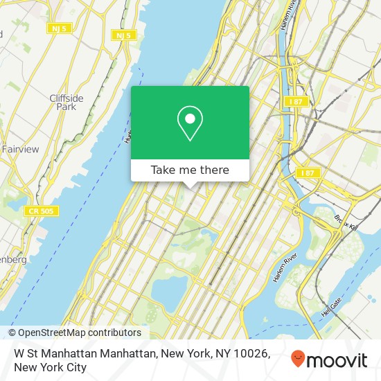 Mapa de W St Manhattan Manhattan, New York, NY 10026