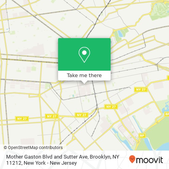 Mapa de Mother Gaston Blvd and Sutter Ave, Brooklyn, NY 11212