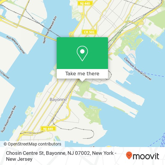 Mapa de Chosin Centre St, Bayonne, NJ 07002