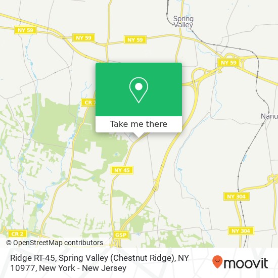 Mapa de Ridge RT-45, Spring Valley (Chestnut Ridge), NY 10977