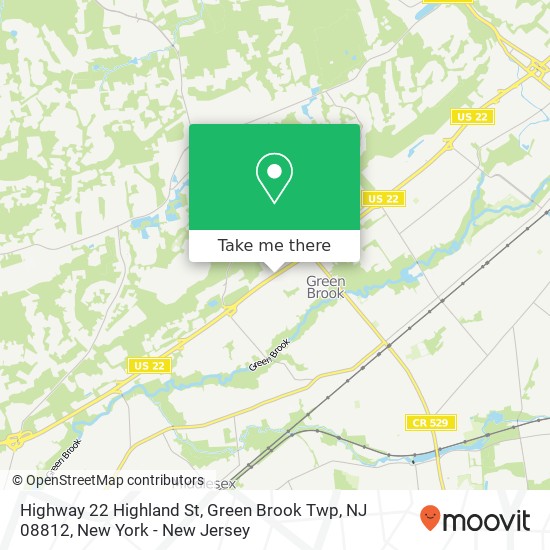 Highway 22 Highland St, Green Brook Twp, NJ 08812 map