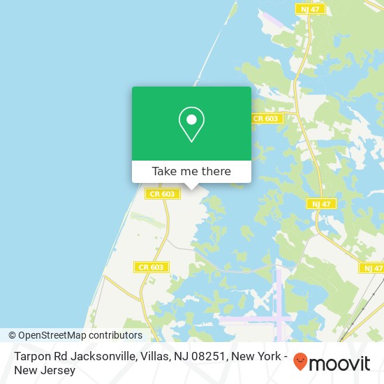 Tarpon Rd Jacksonville, Villas, NJ 08251 map