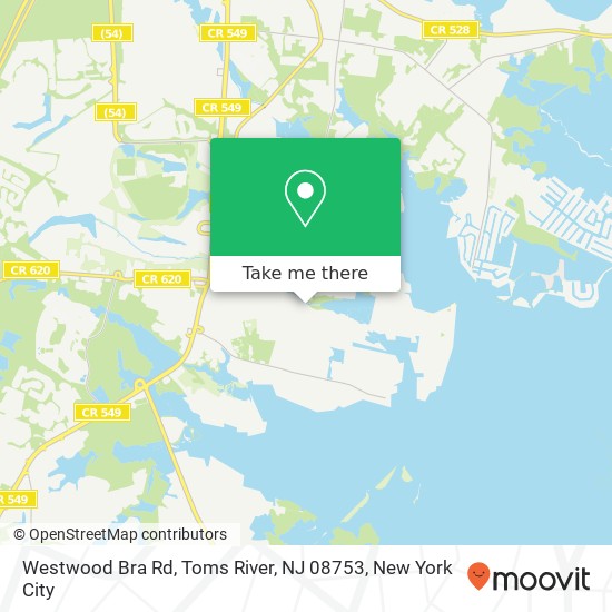 Mapa de Westwood Bra Rd, Toms River, NJ 08753