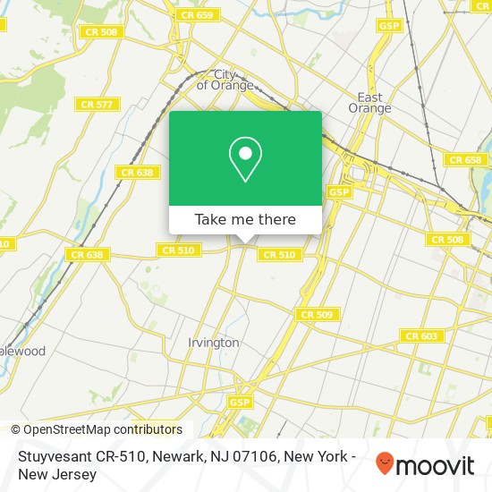 Mapa de Stuyvesant CR-510, Newark, NJ 07106