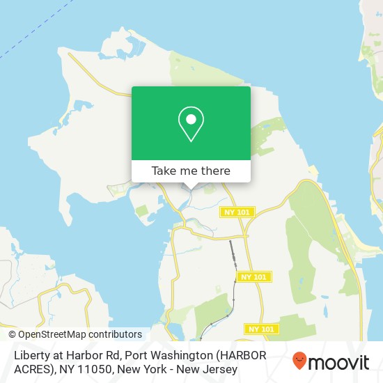 Mapa de Liberty at Harbor Rd, Port Washington (HARBOR ACRES), NY 11050